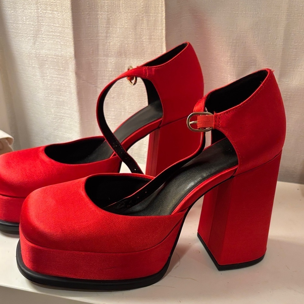H&M Bold Red Platform Shoes